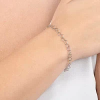 Silver Reflections Sterling Silver Openwork Heart Link Bracelet