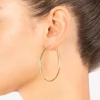  Silver Reflections 14K Gold Over Brass Hoop Earrings