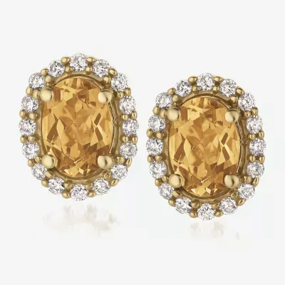 Le Vian Grand Sample Sale Red Carpet® Earrings featuring 1 cts. Papaya Morganite™ 1/4 cts. Vanilla Diamonds® set in 14K Honey Gold™