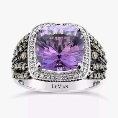 Le Vian Grand Sample Sale® Ring featuring 3 1/2 cts. Grape Amethyst™ 1/4 cts. Chocolate Diamonds® 1/8 cts. Vanilla Diamonds® set in 14K Vanilla Gold®