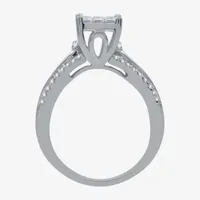 Womens 1 CT. T.W. Mined White Diamond 10K Gold Side Stone Engagement Ring