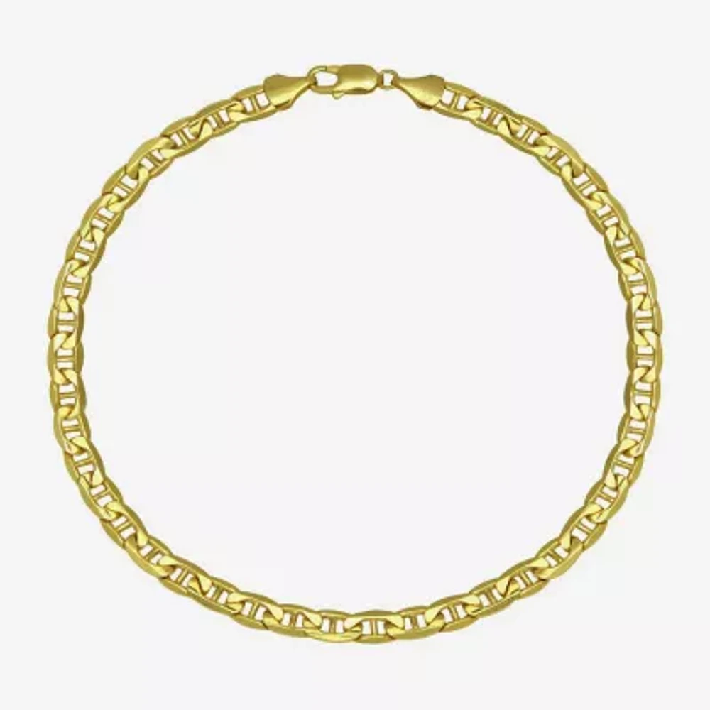 10K Yellow Gold 9" Hollow Mariner Chain Bracelet