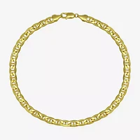 10K Yellow Gold 9" Hollow Mariner Chain Bracelet