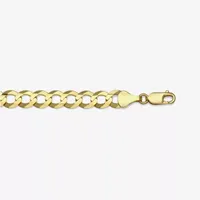 10K Gold 8 1/2 Inch Solid Curb Chain Bracelet