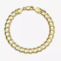 10K Gold 8 1/2 Inch Solid Curb Chain Bracelet