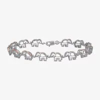 Elephant 1/10 Ct.T.W. 1/10 CT. T.W. Natural Diamond 14K Rose Gold Over Silver 7.5 Inch Tennis Bracelet