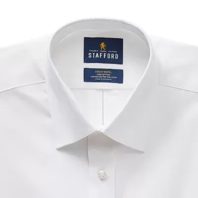 Stafford Advanced Performance Sweat Repel Mens Regular Fit Stretch Fabric Wrinkle Free Long Sleeve Dress Shirt