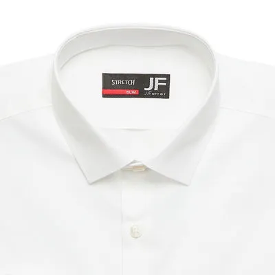 J. Ferrar Mens Regular Fit Easy Care Stretch Fabric Long Sleeve Dress Shirt