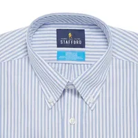 Stafford Coolmax Mens Regular Fit Stretch Fabric Wrinkle Free Long Sleeve Dress Shirt