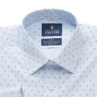 Stafford Extra Tall Travel Mens Regular Fit Stretch Fabric Wrinkle Free Long Sleeve Dress Shirt