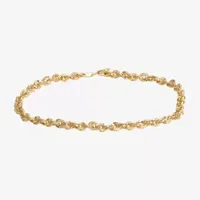 Made in Italy 14K Gold 8 Inch Semisolid Link Chain Bracelet