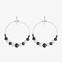 Mixit Silver Tone Simulated Pearl Round Drop Earrings