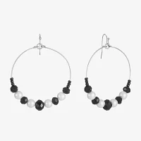 Mixit Silver Tone Simulated Pearl Round Drop Earrings