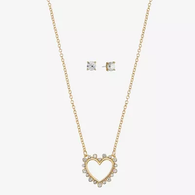 Mixit Gold Tone Pendant Necklace & Stud Earrings 2-pc. Heart Jewelry Set