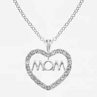 Mixit Silver Tone Mom Pendant Necklace & Stud Earrings 2-pc. Heart Jewelry Set