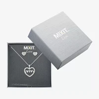 Mixit Silver Tone Nana Pendant Necklace & Stud Earrings 2-pc. Heart Jewelry Set