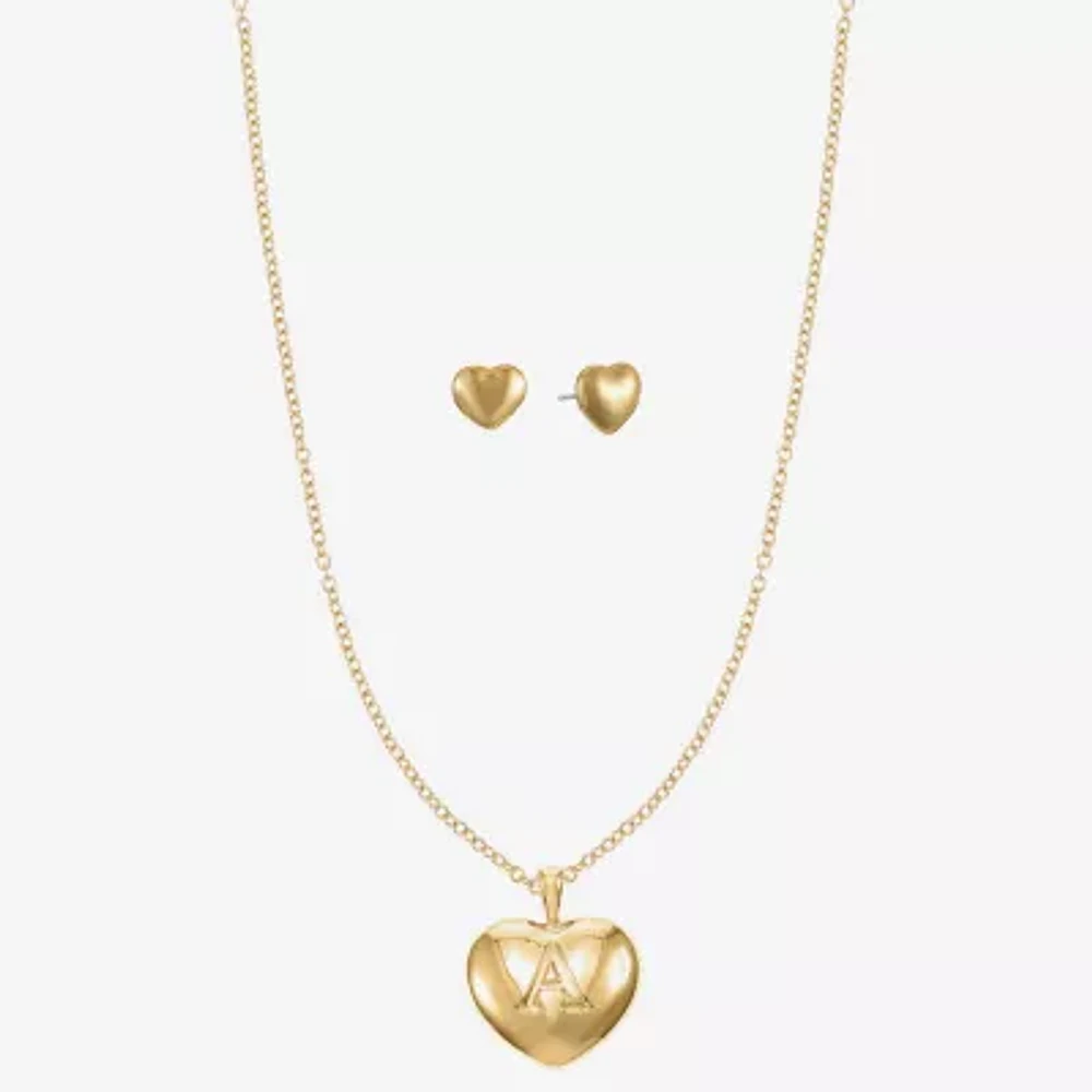 Mixit Gold Tone Pendant Necklace & Stud Earrings 2-pc. Heart Jewelry Set