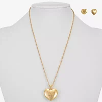 Mixit Gold Tone Pendant Necklace & Stud Earrings 2-pc. Heart Jewelry Set