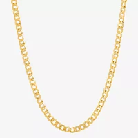 14K Gold Inch Solid Curb Chain Necklace