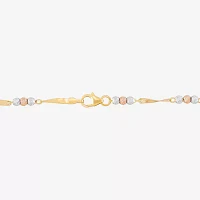 14K Tri-Color Gold 7.5 Inch Link Link Bracelet