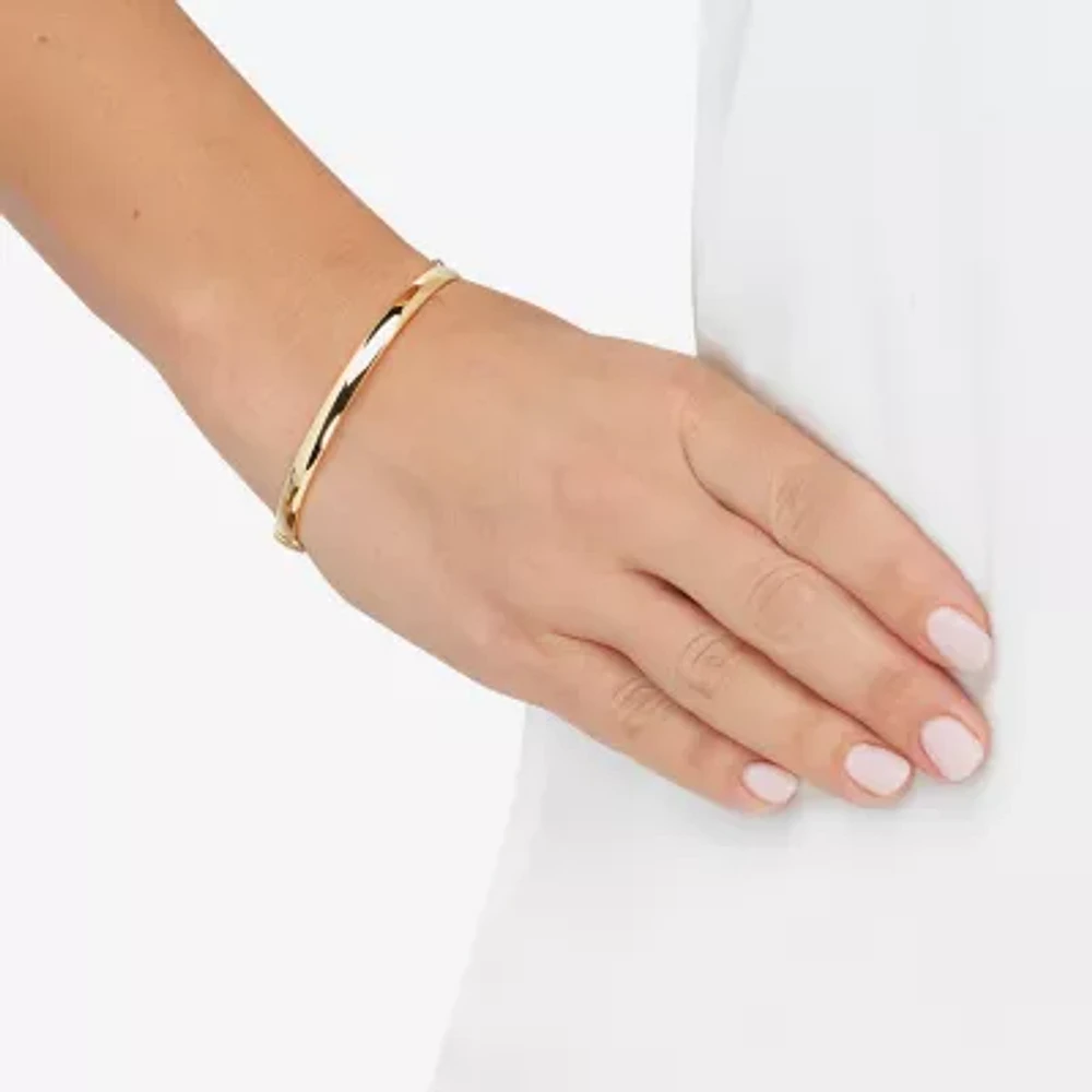 14K Gold Round Bangle Bracelet