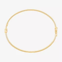 14K Gold Round Bangle Bracelet