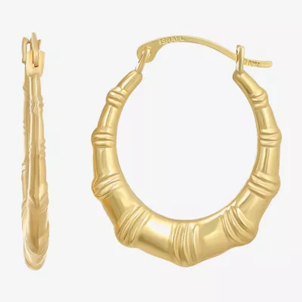 10K Gold 18mm Round Hoop Earrings