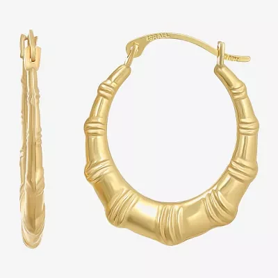 10K Gold 18mm Round Hoop Earrings