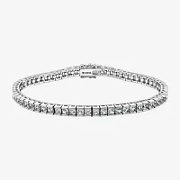 Diamonart White Cubic Zirconia Sterling Silver 7.25 Inch Tennis Bracelet