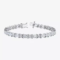 Diamonart Womens Cubic Zirconia Sterling Silver 7.25 Inch Tennis Bracelet