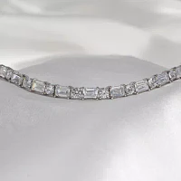 Diamonart Womens Cubic Zirconia Sterling Silver 7.25 Inch Tennis Bracelet