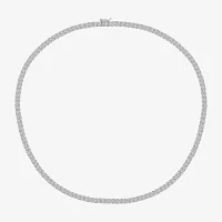 Diamonart Womens White Cubic Zirconia Sterling Silver Round Tennis Necklaces