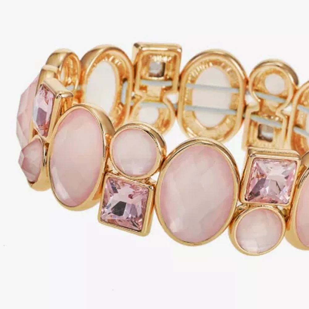 Monet Jewelry Glass Oval Square Stretch Bracelet