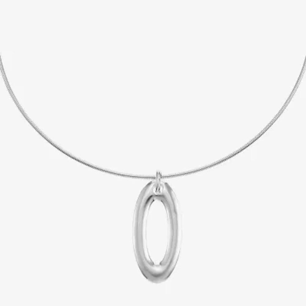 Liz Claiborne 18 Inch Omega Oval Pendant Necklace