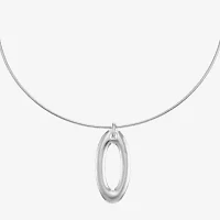 Liz Claiborne 18 Inch Omega Oval Pendant Necklace