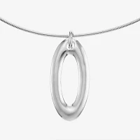 Liz Claiborne 18 Inch Omega Oval Pendant Necklace