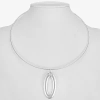 Liz Claiborne 18 Inch Omega Oval Pendant Necklace