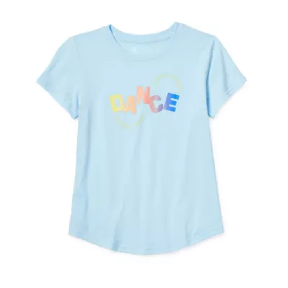 Xersion Little & Big Girls Crew Neck Short Sleeve Graphic T-Shirt