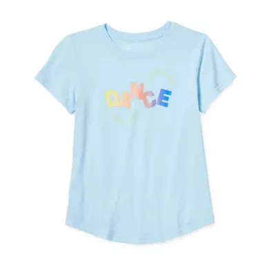 Xersion Little & Big Girls Crew Neck Short Sleeve Graphic T-Shirt