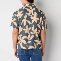 Arizona Mens Rayon Short Sleeve Button-Up Shirt