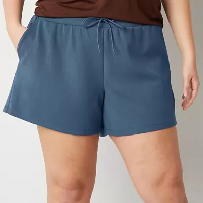 Xersion Womens Plus Scuba Pull-On Short