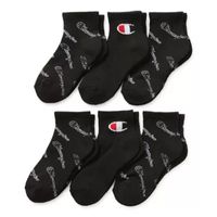 Champion Big Boys 6 Pair Quarter Ankle Socks