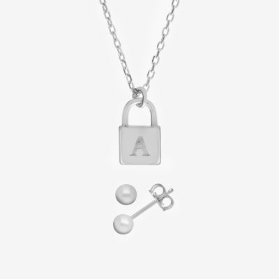 Itsy Bitsy Initial 2-pc. Sterling Silver Jewelry Set