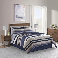 Lanwood Home Xavier Stripe 8-pc. Midweight Comforter Set