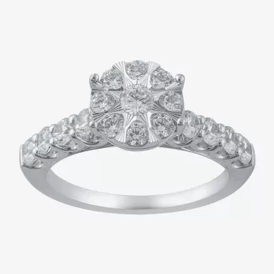 Signature By Modern Bride Womens 2 CT. T.W. Mined White Diamond 10K Gold Round Side Stone Bridal Set