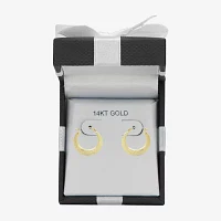 Womens 14K Gold 15mm Round Hoop Earrings