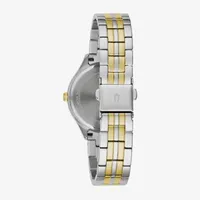 Bulova Unisex Adult Crystal Accent Two Tone Stainless Steel Bracelet Watch 98l273