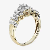 1 CT.T.W. Natural Diamond 10K Two-Tone Gold Pyramid Ring