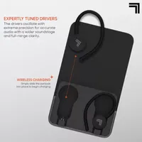 Sharper Image Soundhaven Sport True Wireless Earbuds with Qi Charging Case