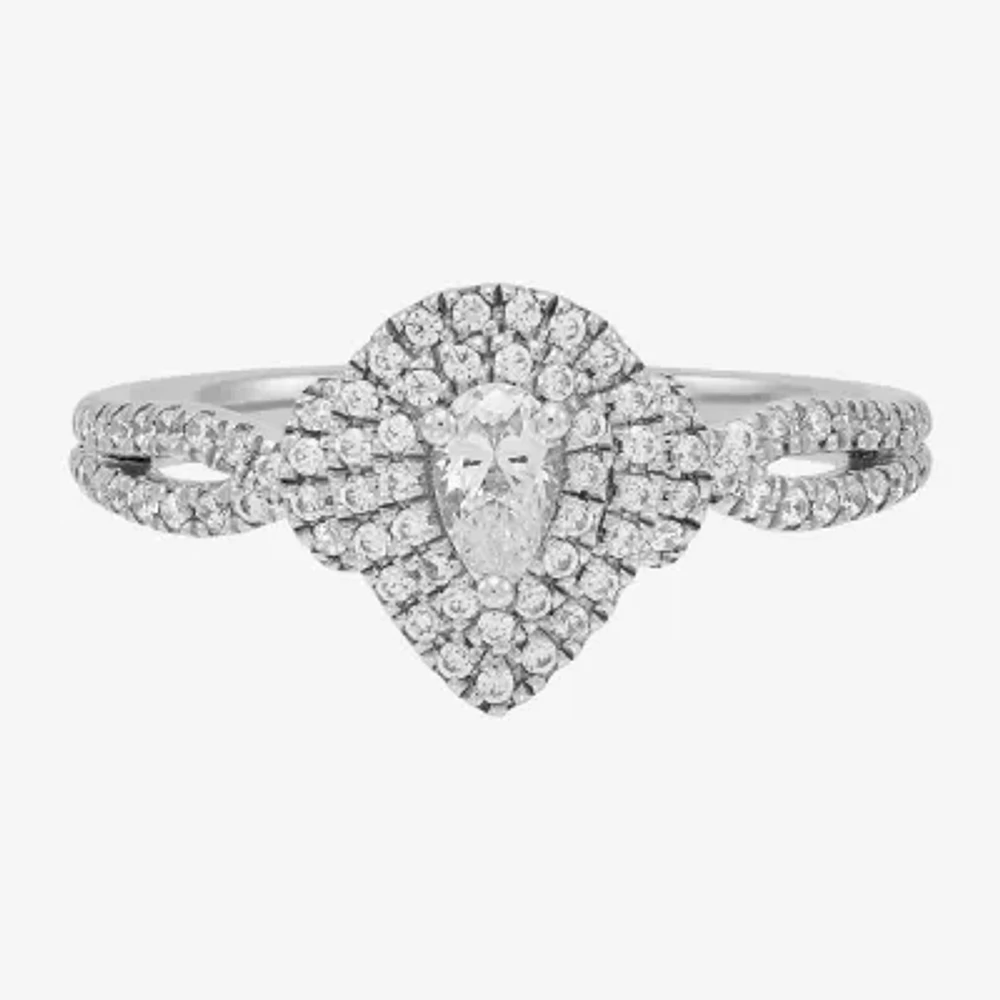 Womens / CT. T.W. Natural White Diamond 14K White Gold Pear Engagement Ring